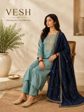 Vesh Martin Teal Jaguar Silk  Embroidered Kurta Set