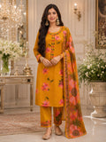Vesh Mustard Yellow Cotton Digital Print Kurta Set
