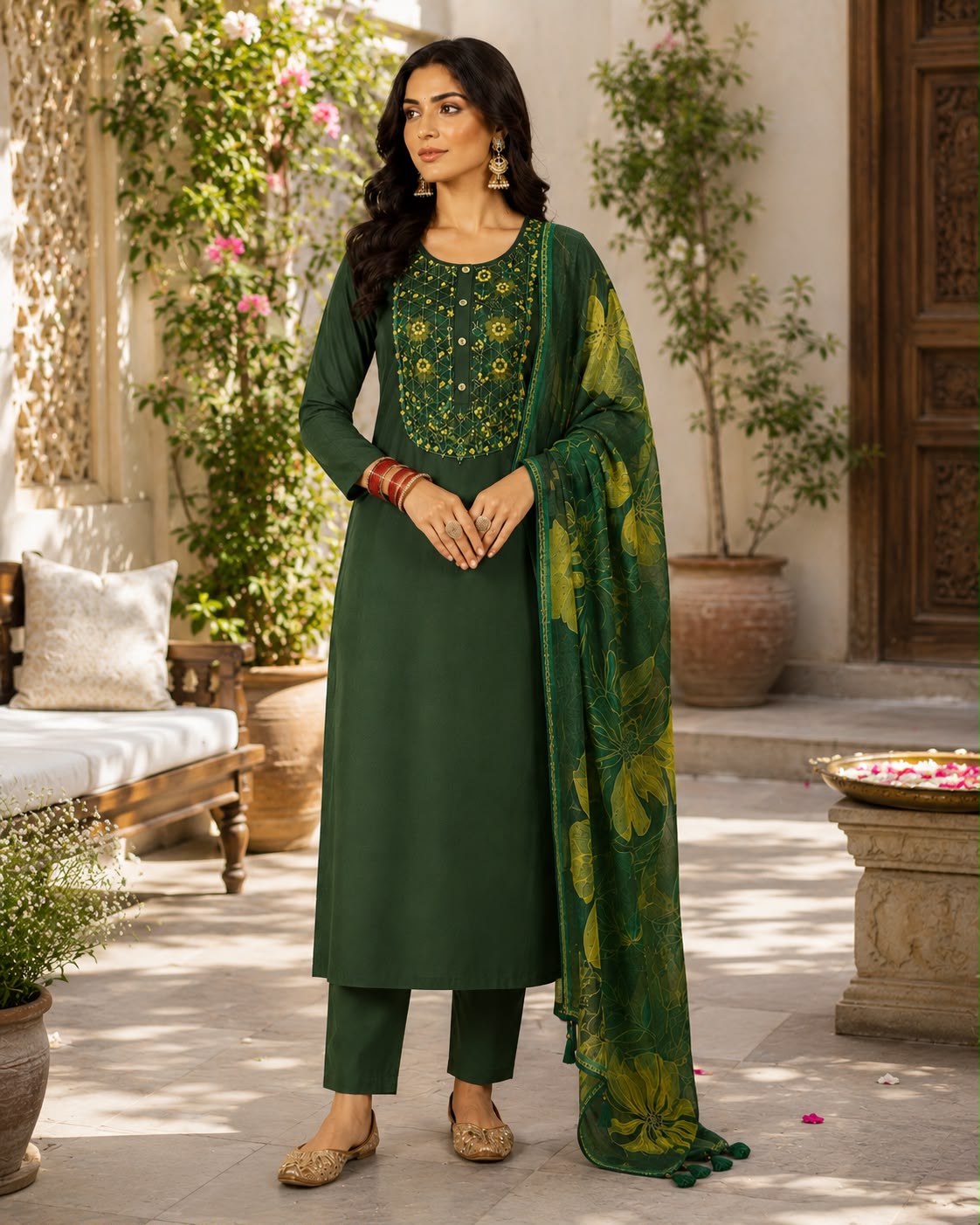 Vesh Motif Silk Blend Kurta Set